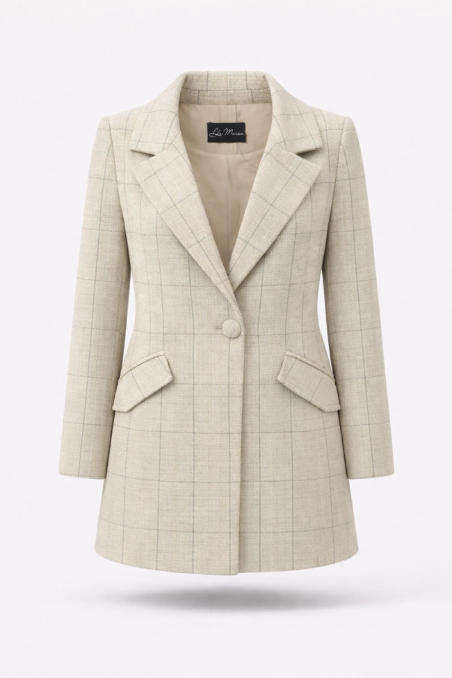 Produto Casaco La Marca Xadrez Lã Feminino Bege