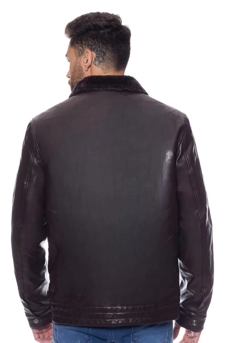 Jaqueta Crocker Pu Gola Pelo Zíper Masculina Preto Produto Jaqueta Crocker Pu Gola Pelo Zíper Masculina Preto