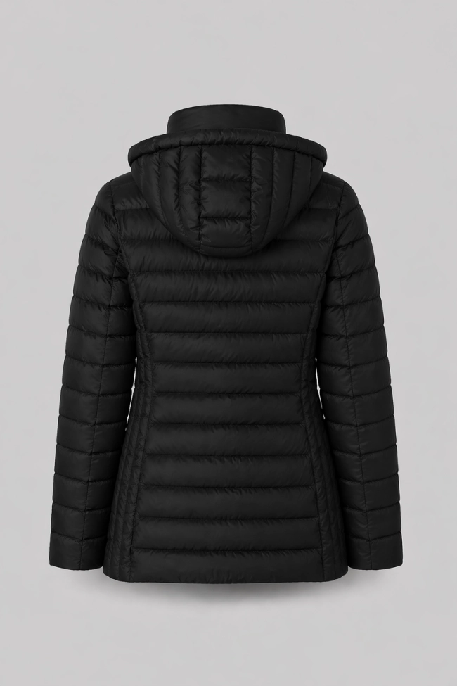 Produto Jaqueta Alpelo Longa Nylon Pelo de Ganso Preta