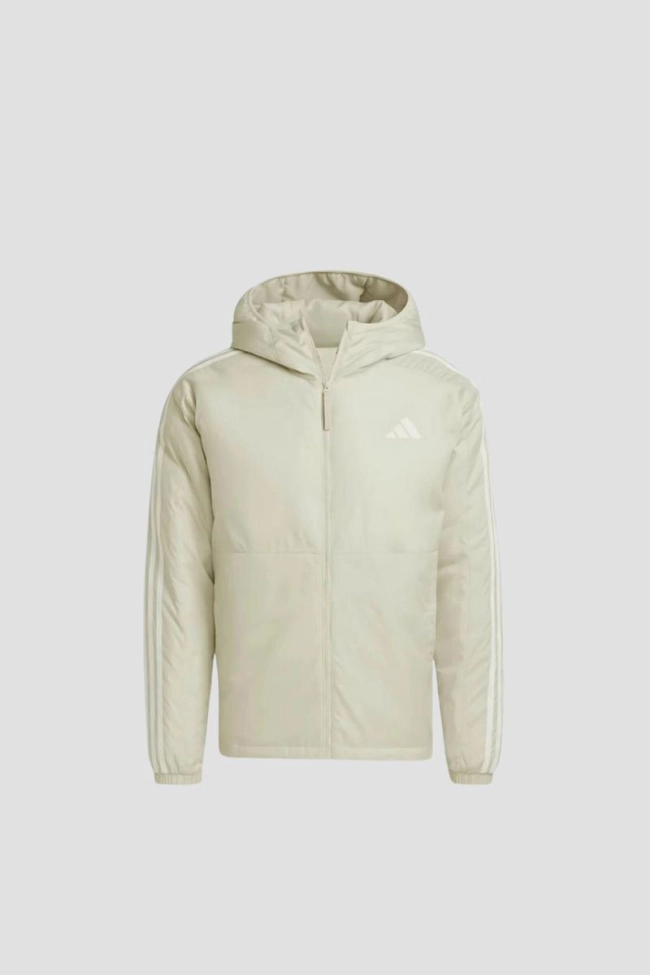 Produto Jaqueta Capuz Adidas Isolamento Essentials Três Listras Masculina Bege
