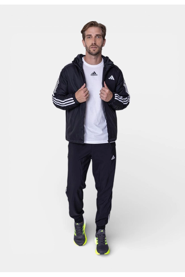 Produto Jaqueta Capuz Adidas Isolamento Essentials Três Listras Masculina Preta