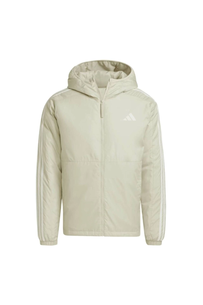Jaqueta Capuz Adidas Isolamento Essentials Três Listras Masculina Bege Produto Jaqueta Capuz Adidas Isolamento Essentials Três Listras Masculina Bege