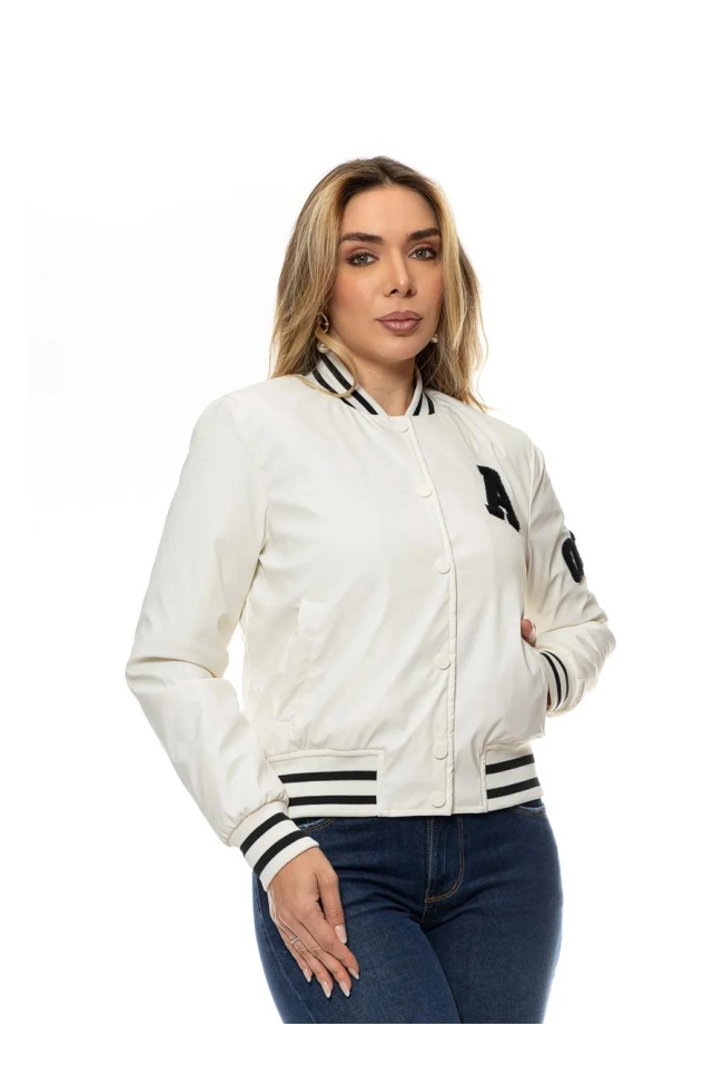 Jaqueta Feminina College em PU Crocker Produto Jaqueta Feminina College em PU Crocker