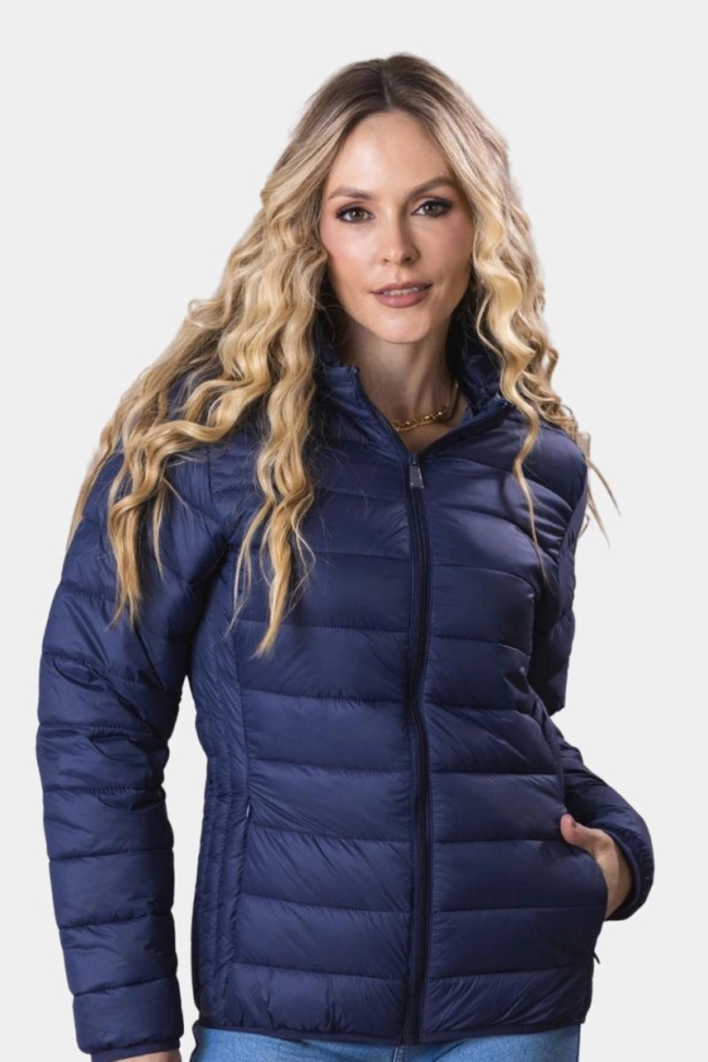 Produto Jaqueta Crocker Nylon Com Capuz e Zíper Feminina Azul Marinho