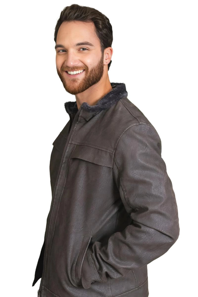 Jaqueta Enrico Camurça Masculina Cinza Produto Jaqueta Enrico Camurça Masculina Cinza