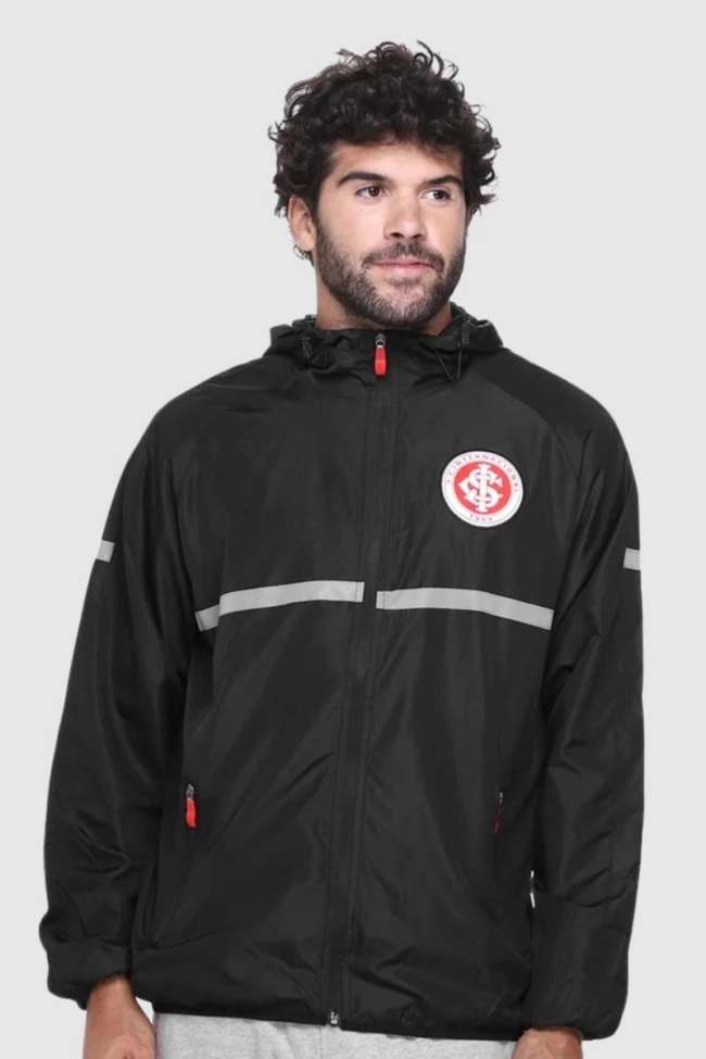 Produto Jaqueta Kappa Internacional Corta Vento Manga Longa Preto