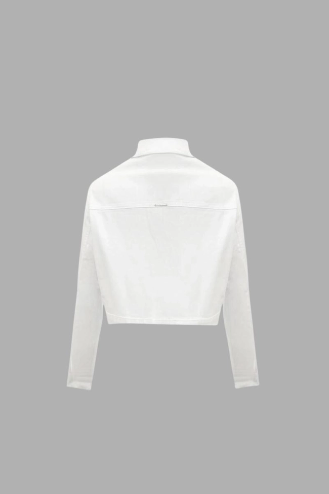 Produto Jaqueta Max Denim Sarja Sem Bolso Feminina Branca 