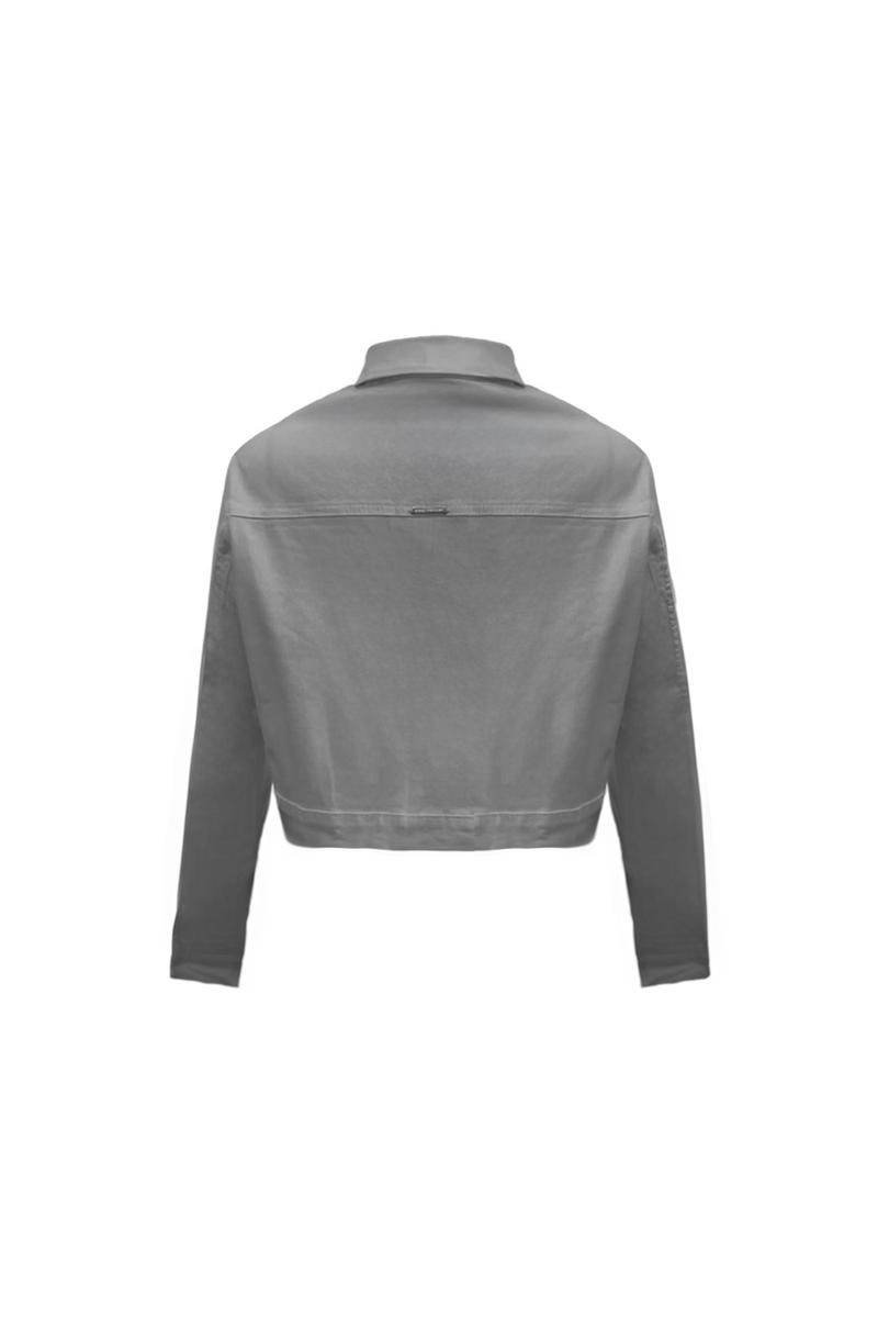 Jaqueta Max Denim Sarja Sem Bolso Feminina Cinza Produto Jaqueta Max Denim Sarja Sem Bolso Feminina Cinza