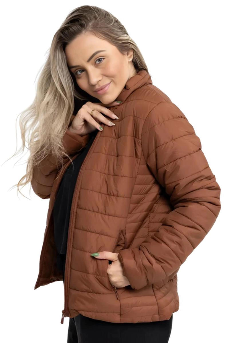 Jaqueta Sea Brazil De Nylon Forrada Feminina Camel Produto Jaqueta Sea Brazil De Nylon Forrada Feminina Camel