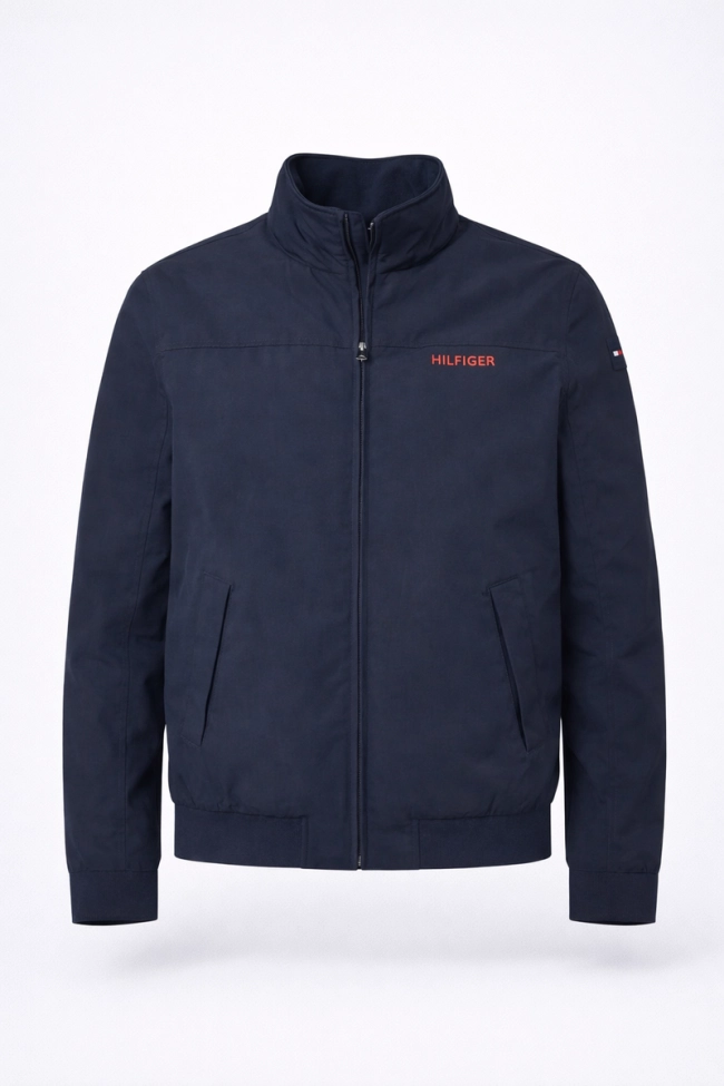 Produto Jaqueta Tommy Hilfiger Zíper Nylon Masculina Azul Marinho