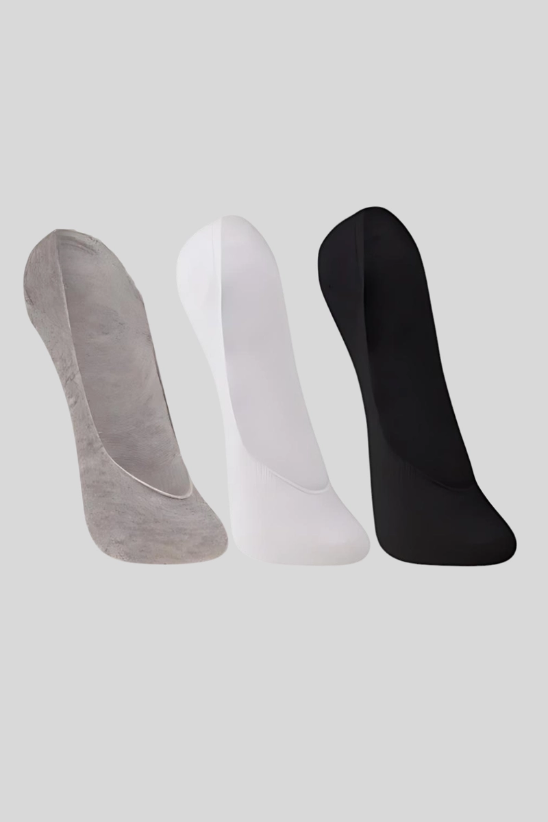 Produto Kit 3 Meias Lupo Sapatilha Unisex Branco, Cinza e Preto 