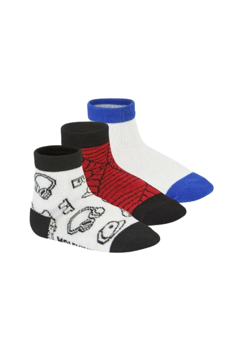 Produto Kit 3 Meias Molekinha Infantil Masculino Branco e Vermelho