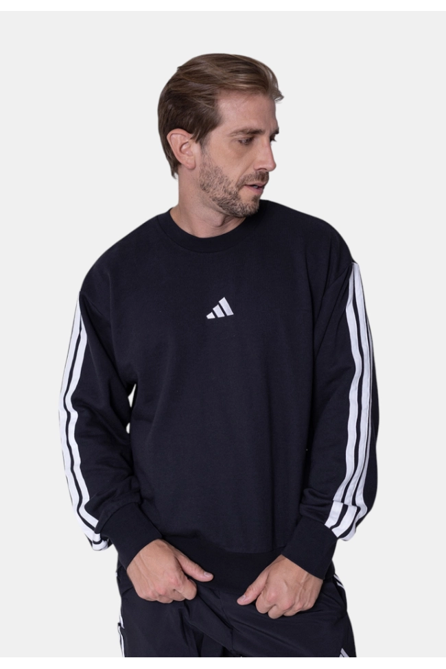 Produto Moletom Adidas 3 Stripes Masculino Preto