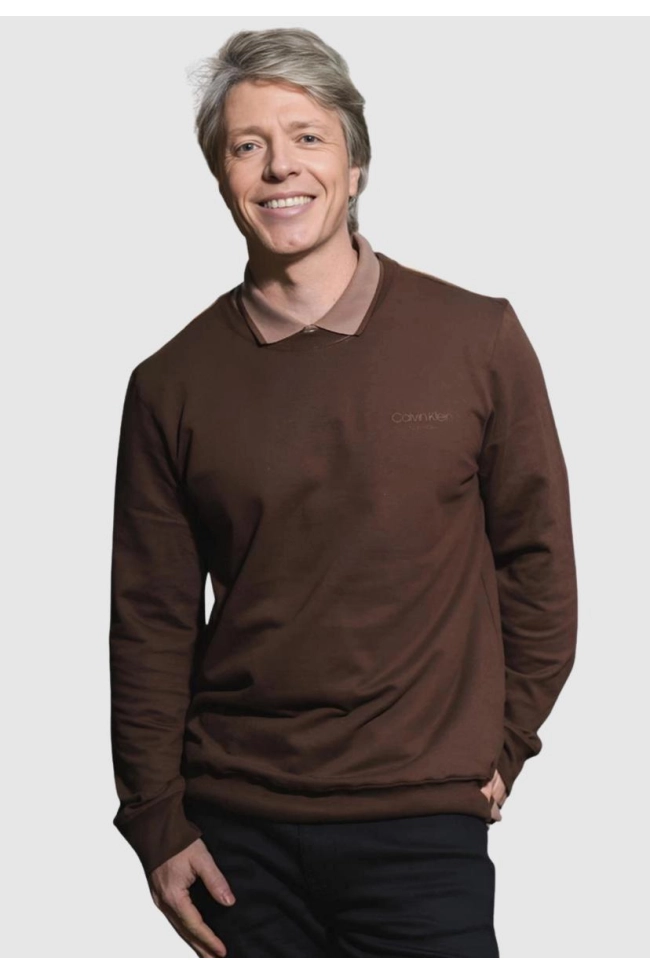 Produto Moletom Calvin Klein Careca Masculino Marrom