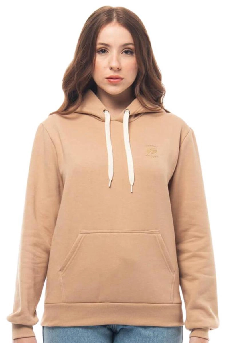 Produto Moletom Freesurf Canguru Logo Feminino Bege