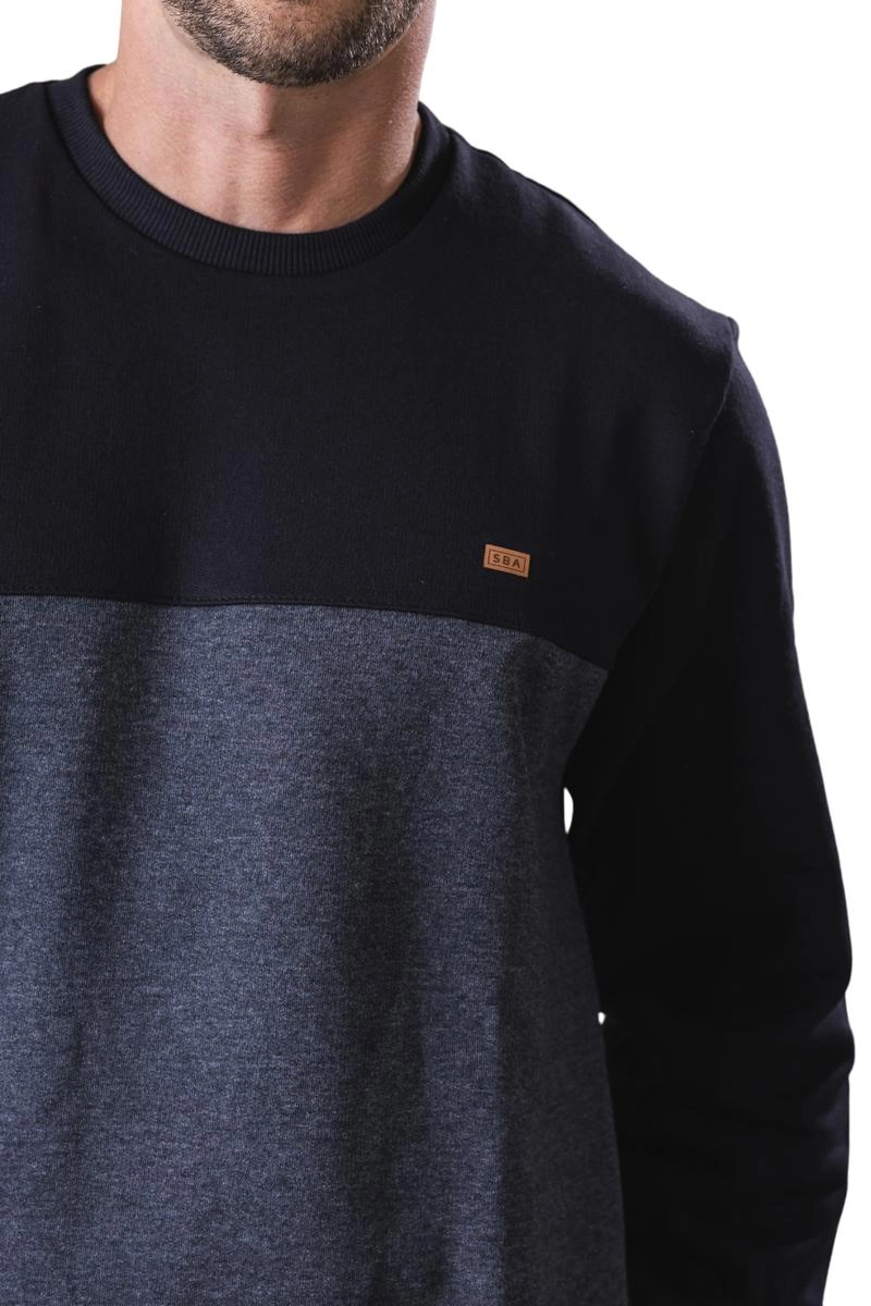 Moletom SBA Sem Capuz Mescla Masculino Preto Mescla Produto Moletom SBA Sem Capuz Mescla Masculino Preto Mescla