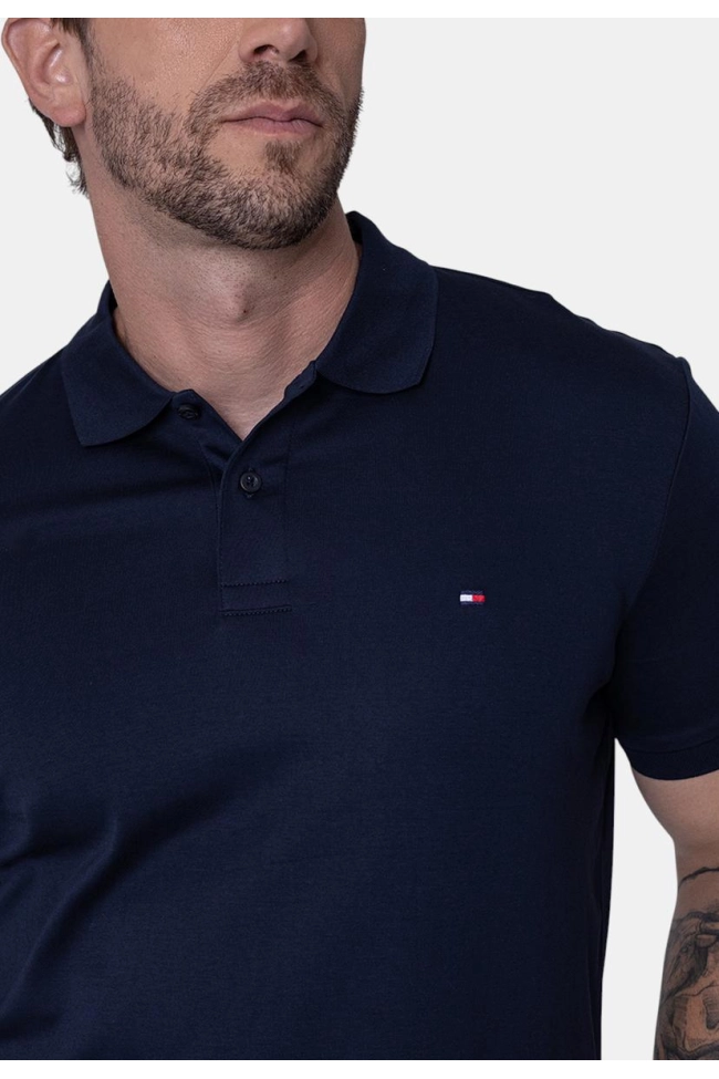 Produto Polo Tommy Hilfiger Manga Curta Masculina Marinho