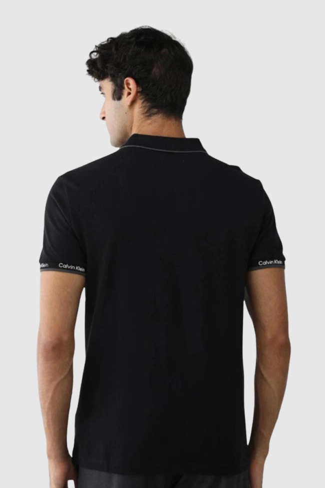 Produto Polo Calvin Klein Manga Curta Masculina Preto