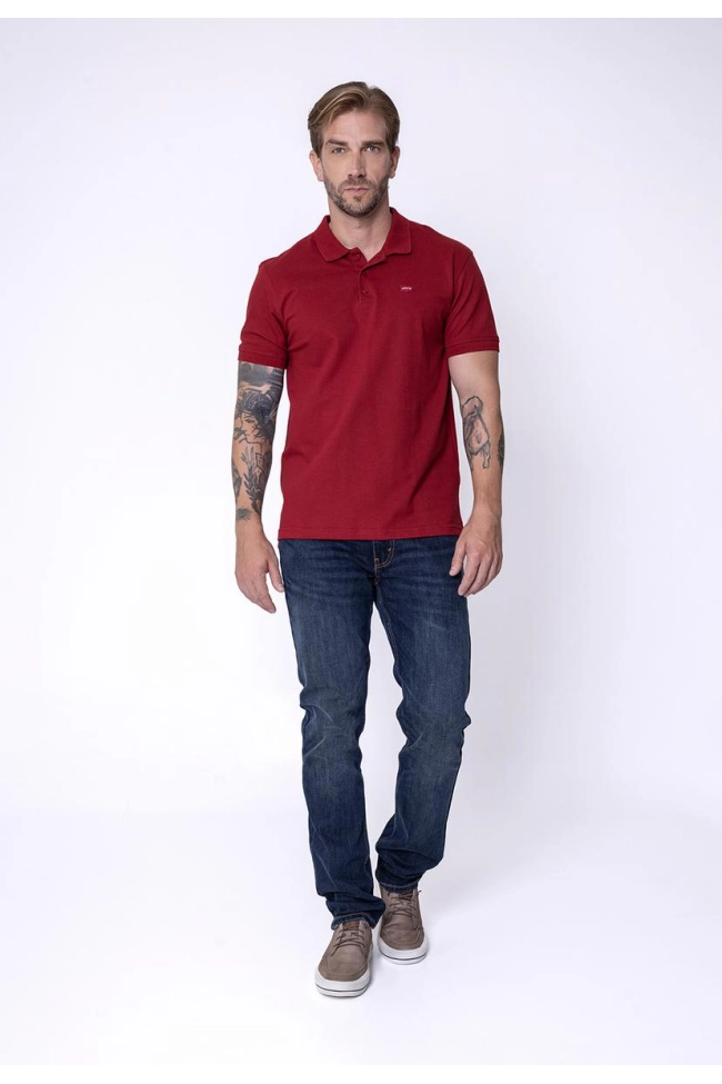 Produto Polo Levis Manga Curta Masculina Vermelha