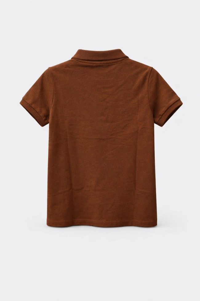 Polo Ogochi Manga Curta Infantil Masculina Marrom Produto Polo Ogochi Manga Curta Infantil Masculina Marrom