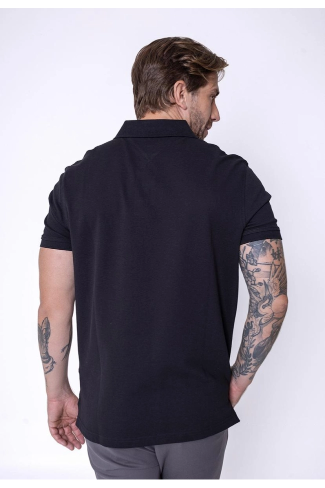 Produto Polo Tommy Hilfiger Manga Curta Masculina Preta