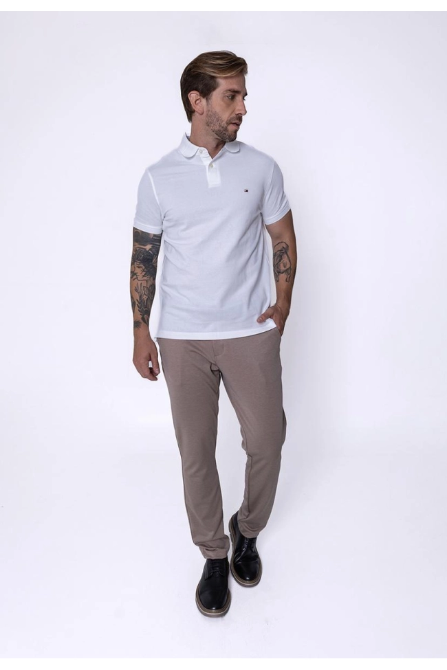 Produto Polo Tommy Hilfiger Manga Curta Masculino Branca