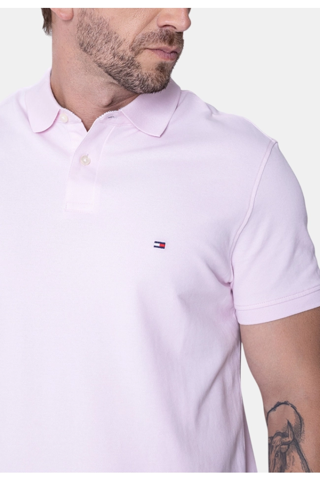 Produto Polo Tommy Hilfiger Manga Curta Masculino Rosa 