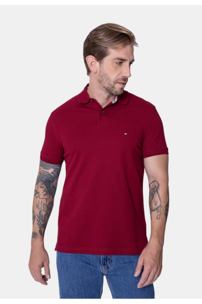 Produto Polo Tommy Hilfiger Manga Curta Masculino Rouge 