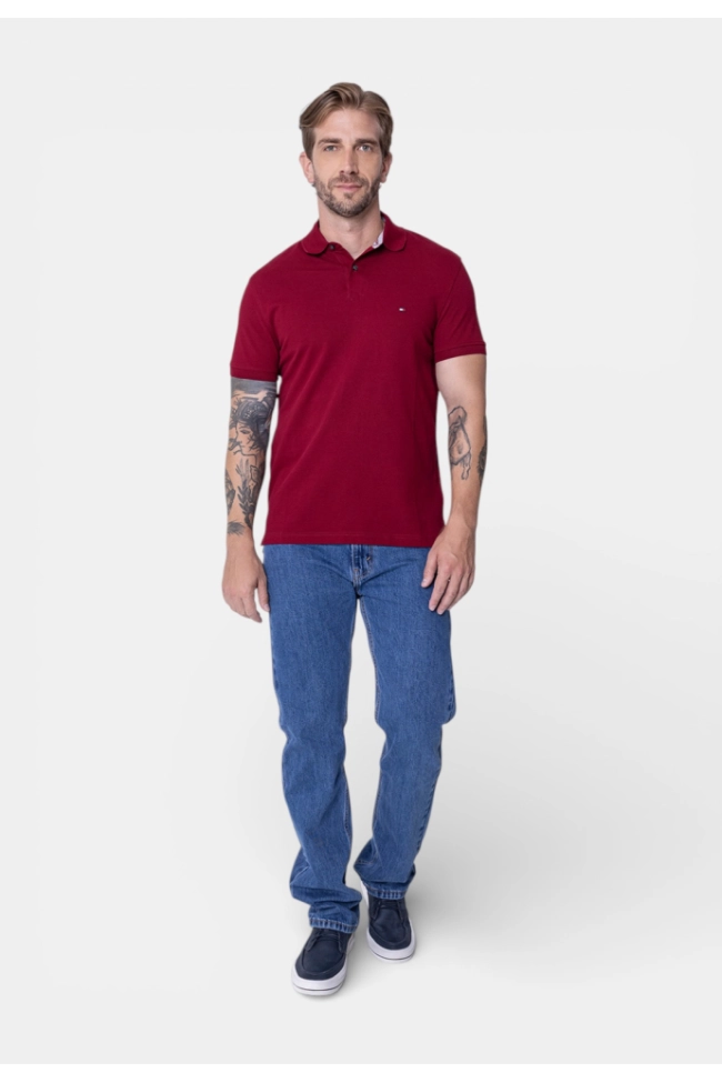 Polo Tommy Hilfiger Manga Curta Masculino Rouge Produto Polo Tommy Hilfiger Manga Curta Masculino Rouge