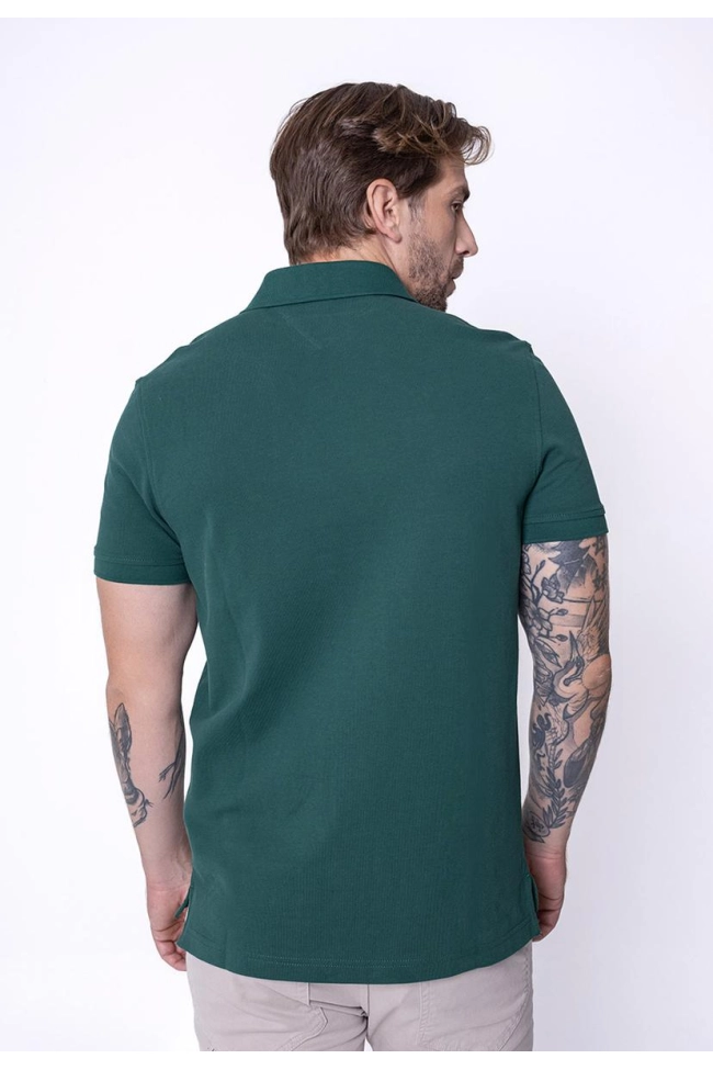 Produto Polo Tommy Hilfiger Manga Curta Masculino Verde Escuro 