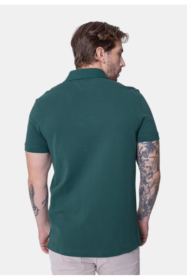 Produto Polo Tommy Hilfiger Manga Curta Masculino Verde Escuro 