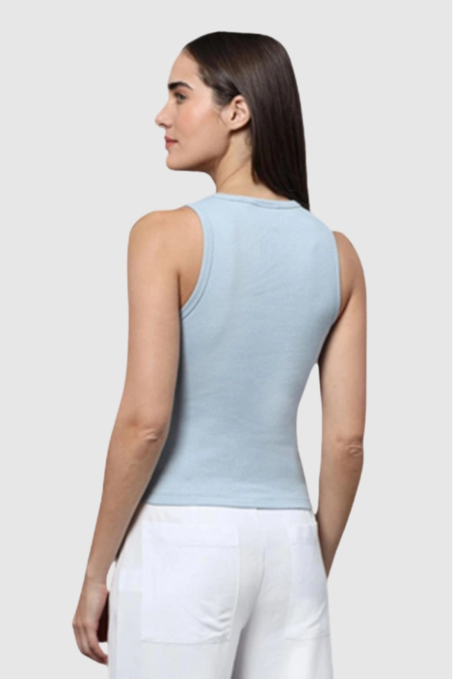 Produto Regata Calvin Klein Canelado Feminino Azul Claro 