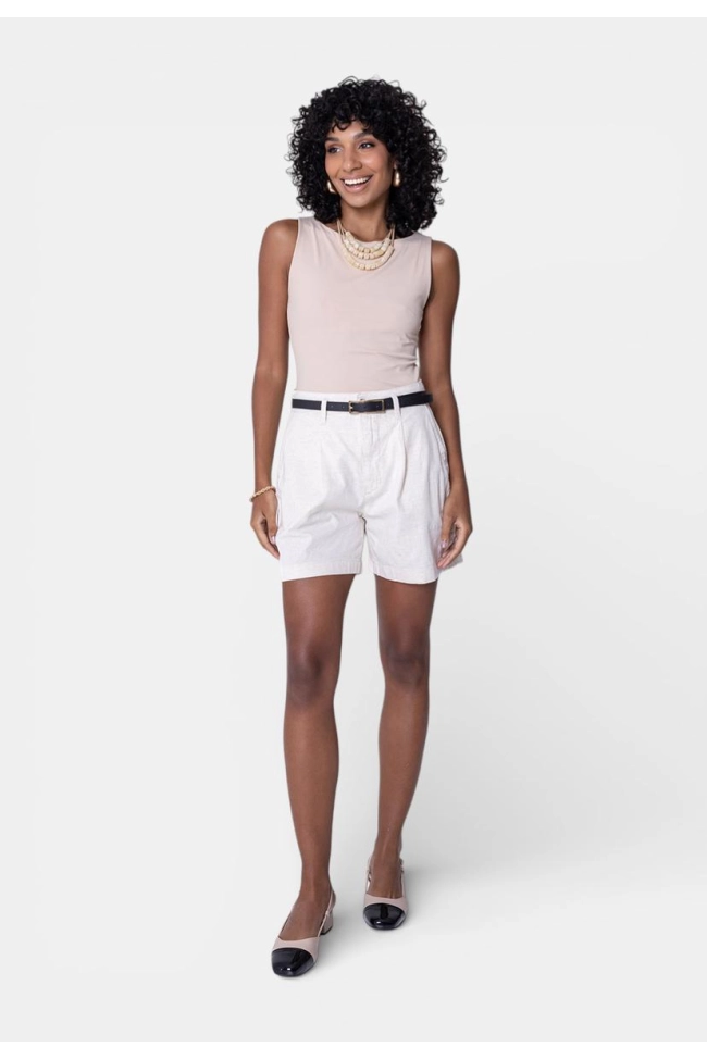 Regata Coqueta Básica Poliamida Feminina Bege Produto Regata Coqueta Básica Poliamida Feminina Bege