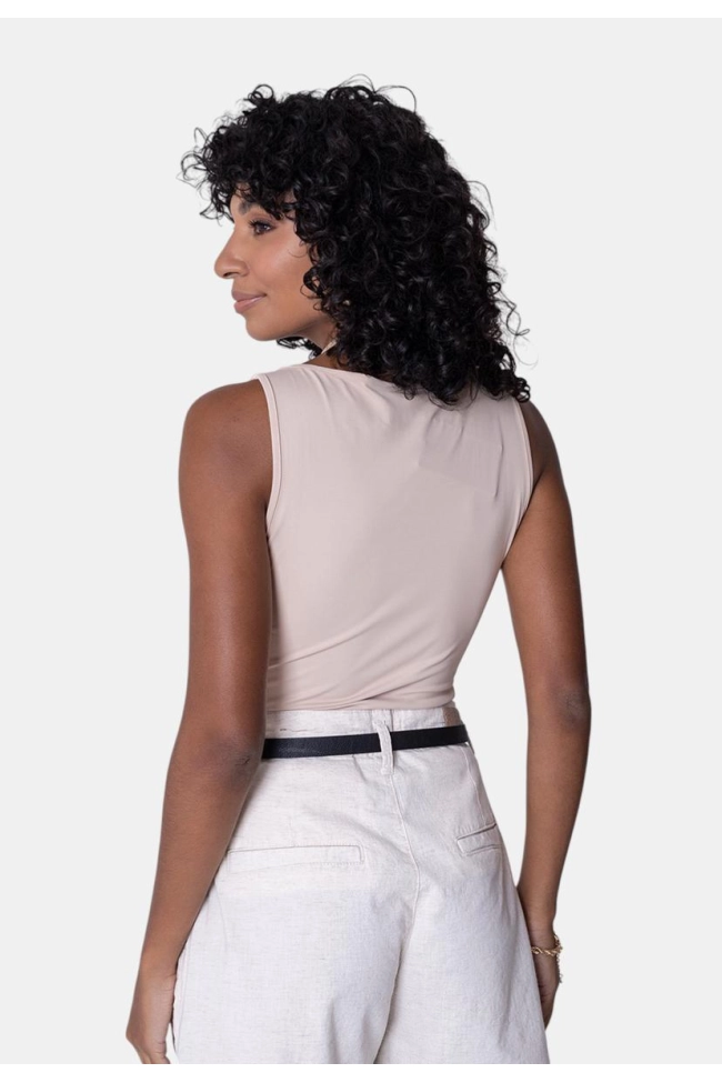 Regata Coqueta Básica Poliamida Feminina Bege Produto Regata Coqueta Básica Poliamida Feminina Bege