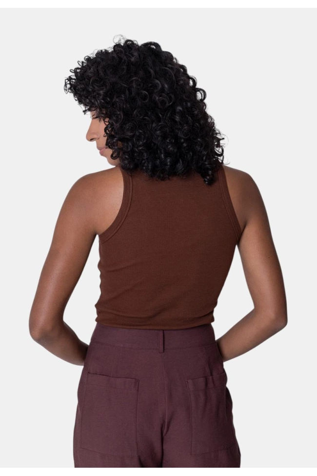 Produto Regata Crocker Cropped Feminina Capuccino