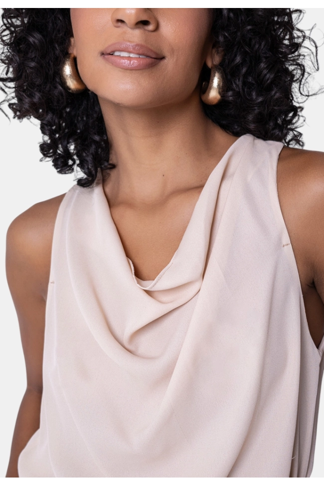 Produto Regata Ellen One Gola Caída Feminina Bege