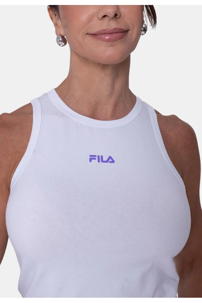 Produto Regata Fila Letter Crop Feminina Branca