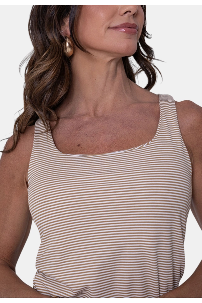 Produto Regata Gabip Listrada Feminina Off/Bege