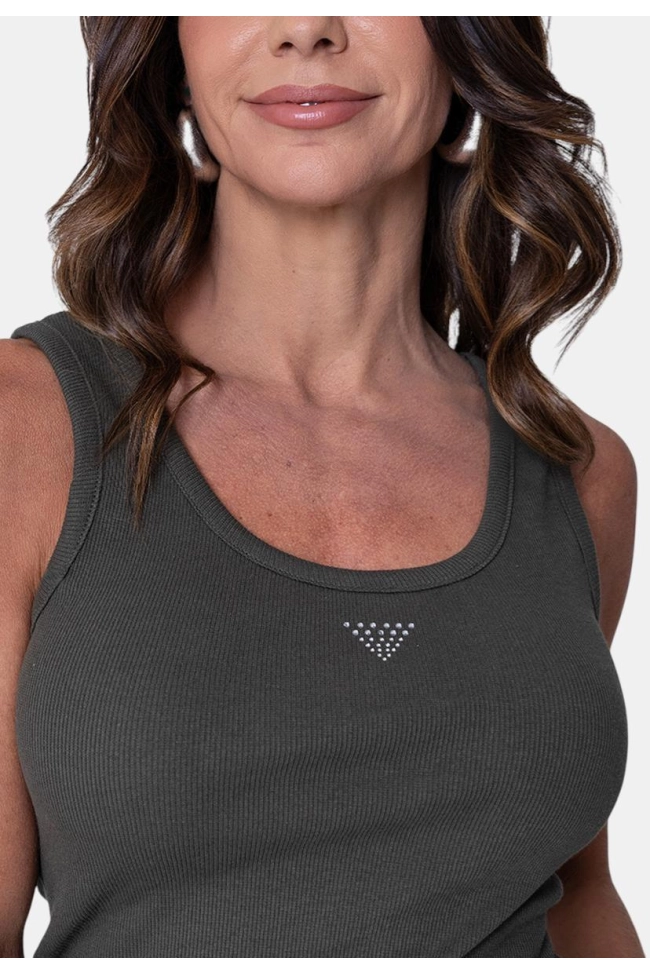 Produto Regata Guess Canelada Feminina Verde