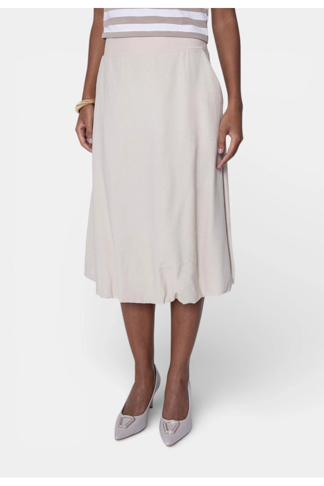 Produto Saia Ellen One Midi Balonê Feminina Areia