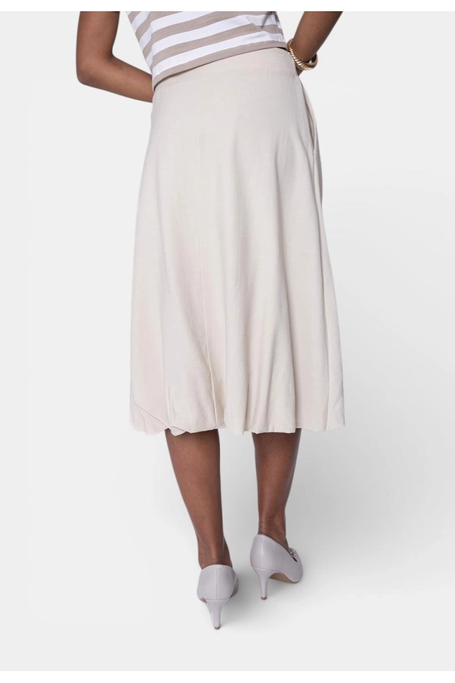 Produto Saia Ellen One Midi Balonê Feminina Areia