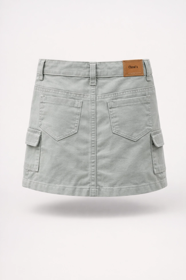 Produto Saia Oznes Sarja Cargo Infantil Feminina Bege