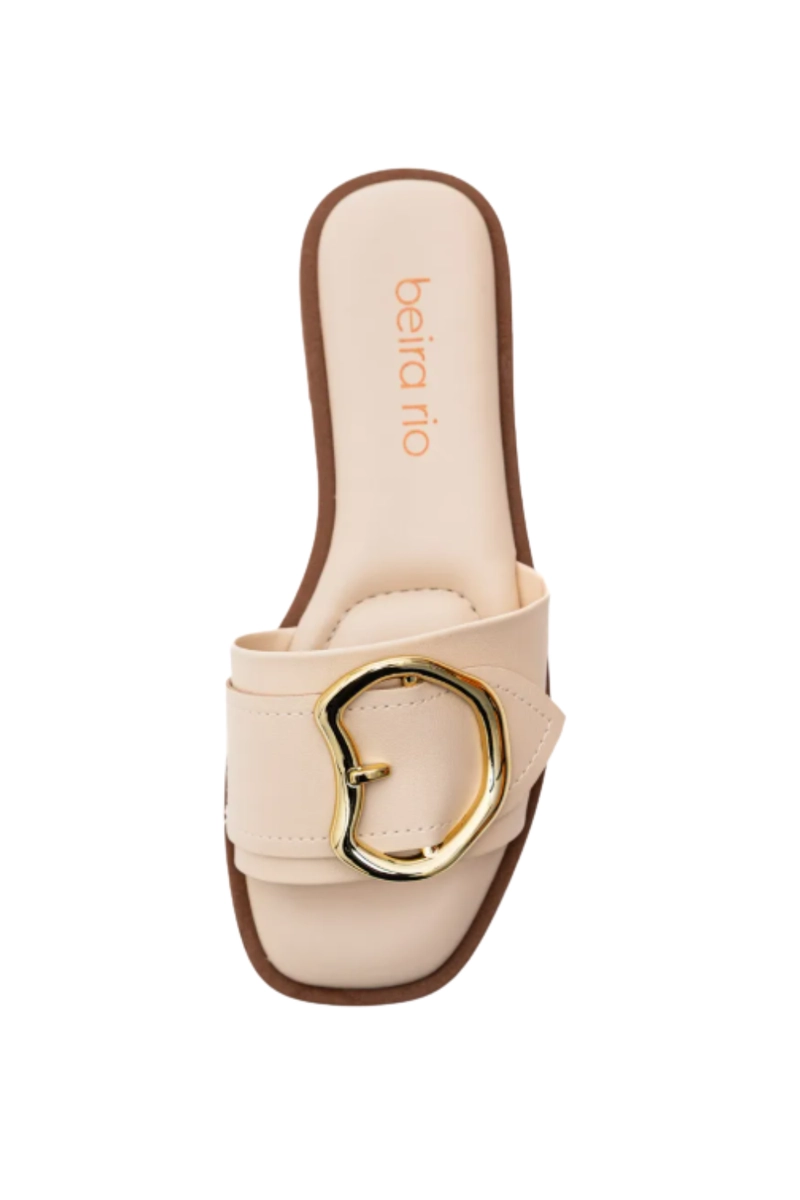 Sandália Beira Rio Rasteira Feminina Nude Creme Produto Sandália Beira Rio Rasteira Feminina Nude Creme
