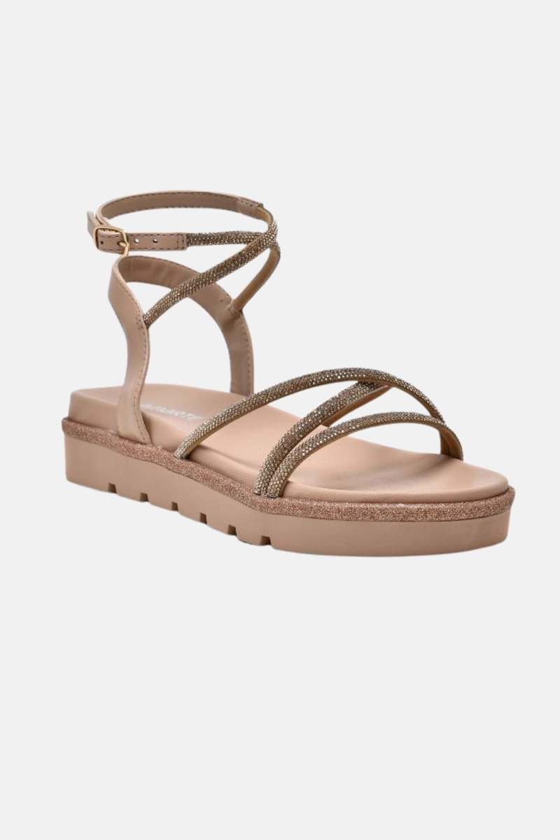 Sandália Via Marte Flatform Com Brilho Feminina Rouge Produto Sandália Via Marte Flatform Com Brilho Feminina Rouge