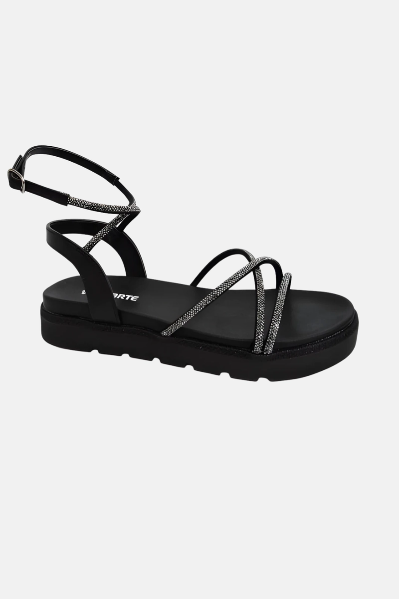 Sandália Via Marte Flatform Feminina Preta Produto Sandália Via Marte Flatform Feminina Preta