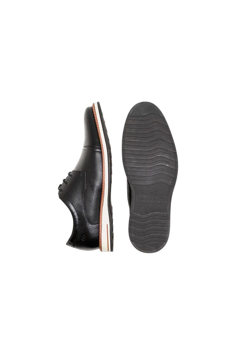 Sapato Democrata Com Cadarço Couro Masculino Preto Produto Sapato Democrata Com Cadarço Couro Masculino Preto