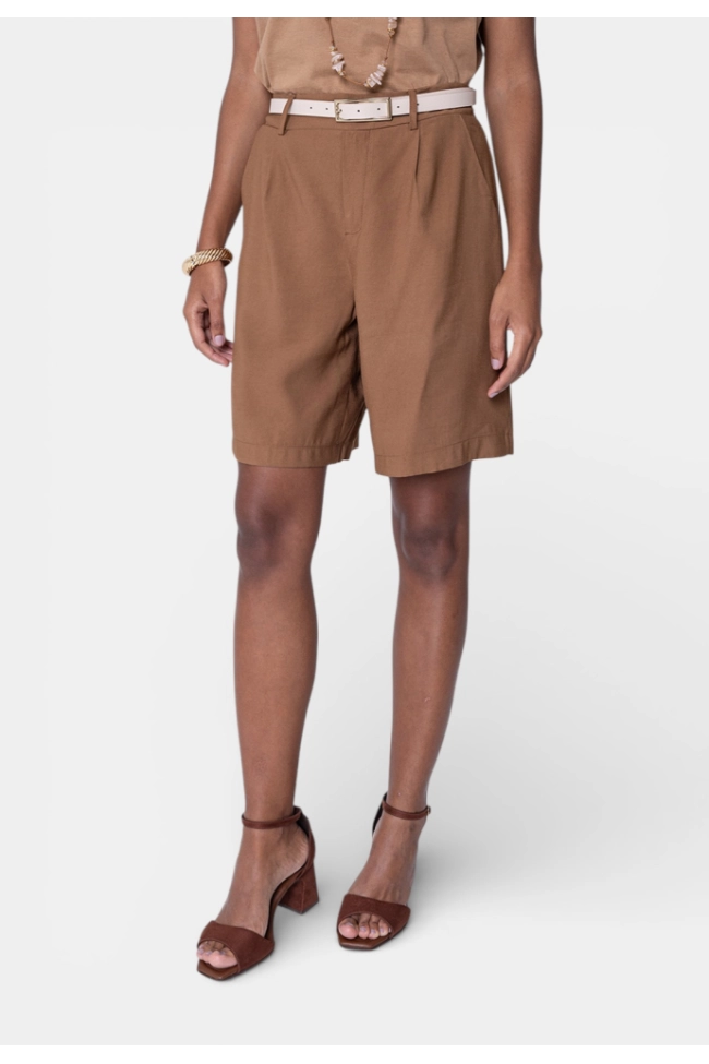 Produto Shorts Ellen One Elástico Feminino Marrom