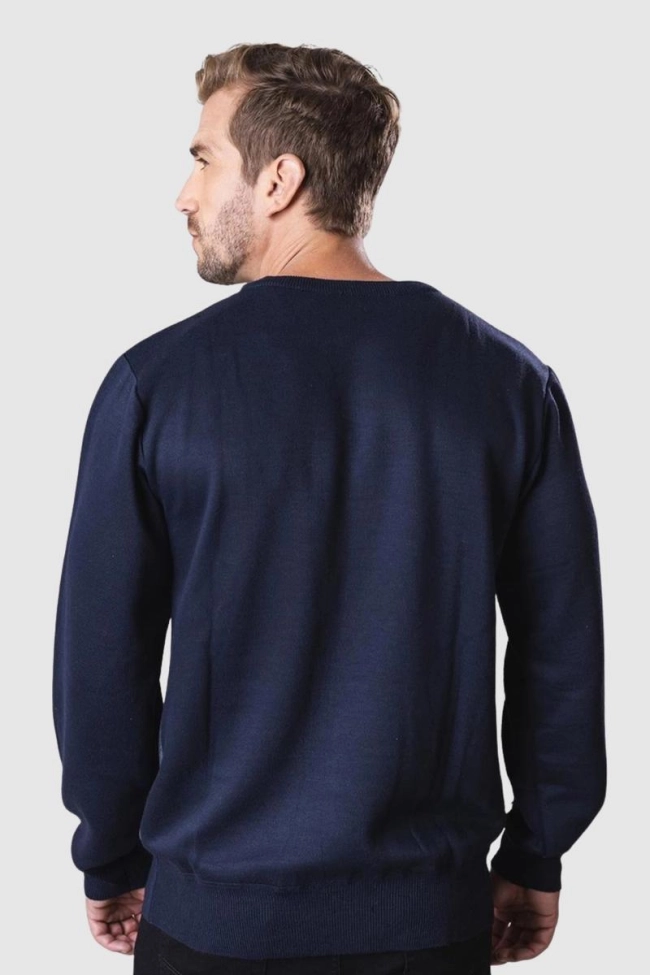 Produto Suéter Crocker Listrado Degradê Masculino Azul e Cinza