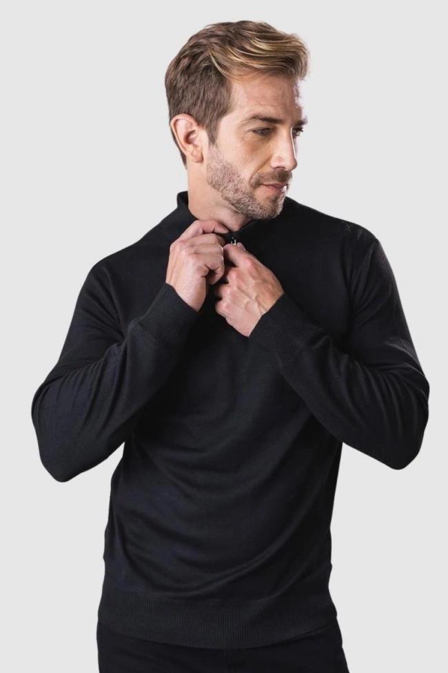 Suéter Crocker Meio Zíper Masculino Preto Produto Suéter Crocker Meio Zíper Masculino Preto