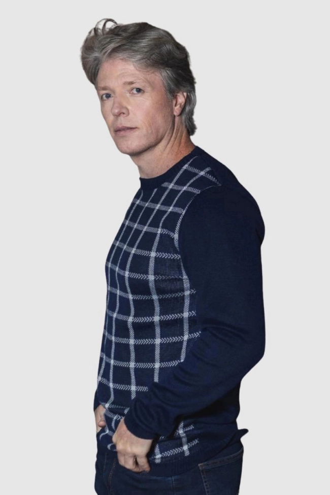 Produto Suéter Guram Go Xadrez Masculino Marinho